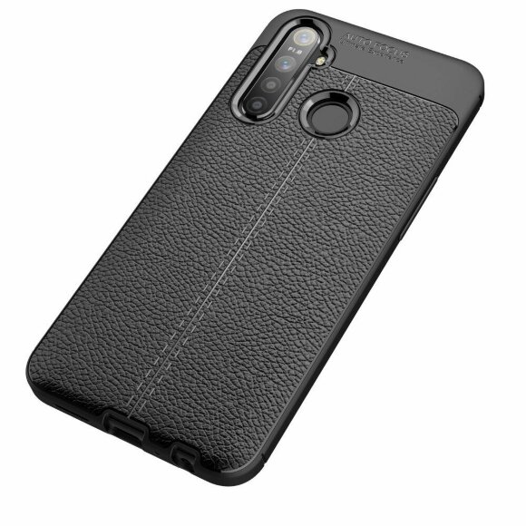 Чехол-накладка Litchi Grain для Realme 5 Pro (черный) Чехол-накладка Litchi Grain для Realme 5 Pro (черный)