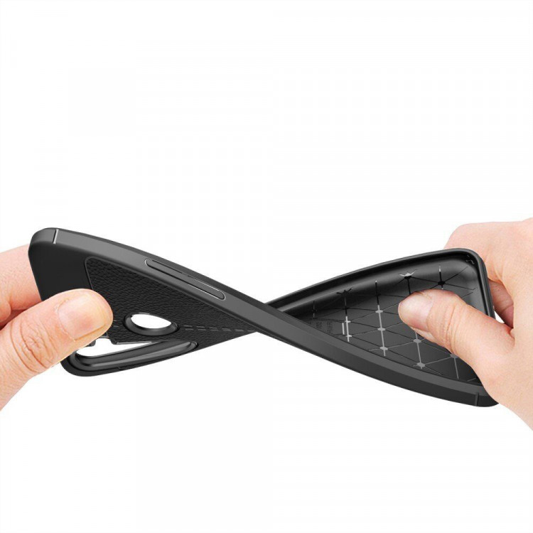 Чехол-накладка Litchi Grain для Realme 5 Pro (черный)