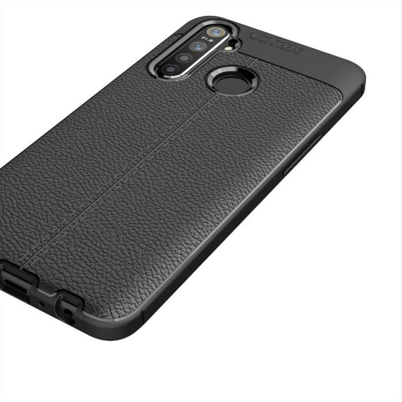 Чехол-накладка Litchi Grain для Realme 5 Pro (черный) Чехол-накладка Litchi Grain для Realme 5 Pro (черный)