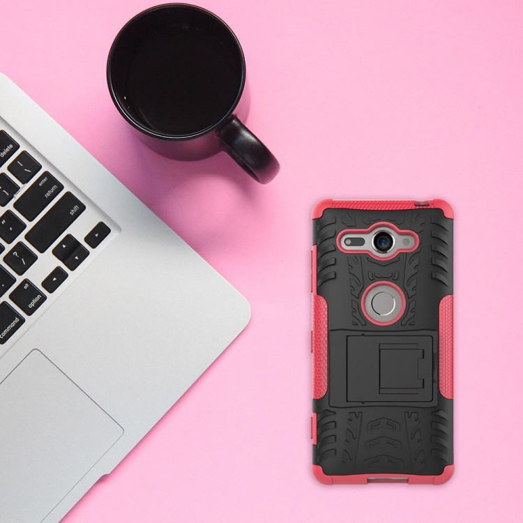 Чехол Hybrid Armor для Sony Xperia XZ2 Compact (черный + розовый)