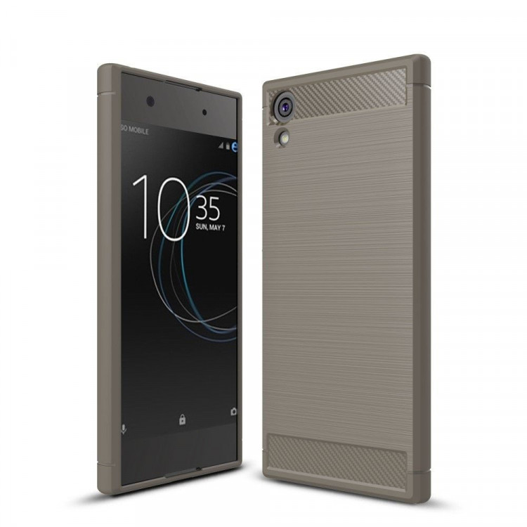 Чехол-накладка Carbon Fibre для Sony Xperia XA1 Ultra (серый)