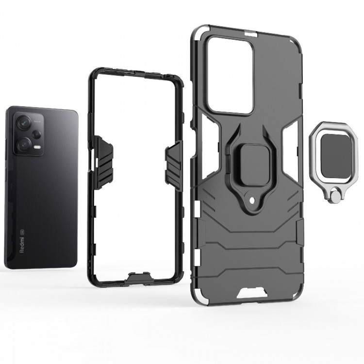 Чехол Armor Ring Holder для Xiaomi Redmi Note 12 Pro (черный)