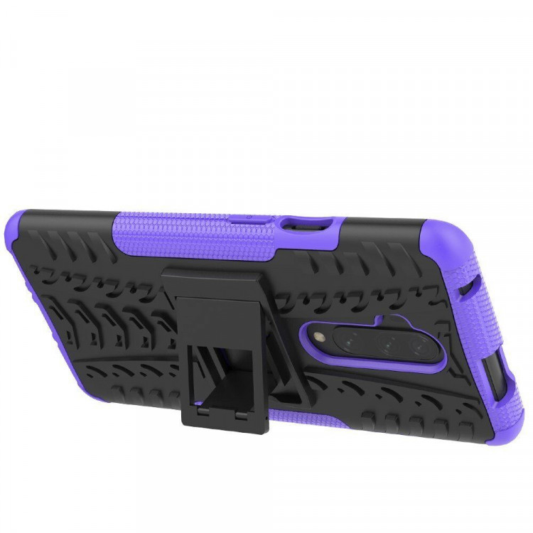 Чехол Hybrid Armor для OnePlus 7T Pro (черный + фиолетовый)