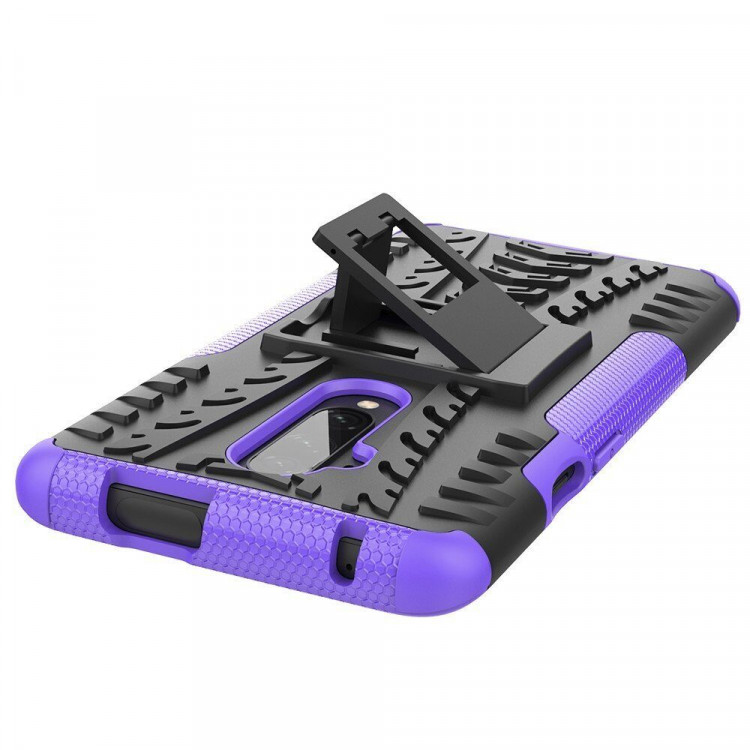 Чехол Hybrid Armor для OnePlus 7T Pro (черный + фиолетовый)
