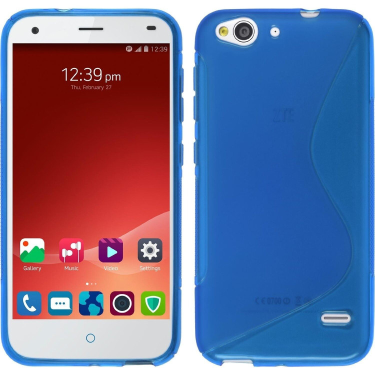 Нескользящий чехол для ZTE Blade S6 (голубой)