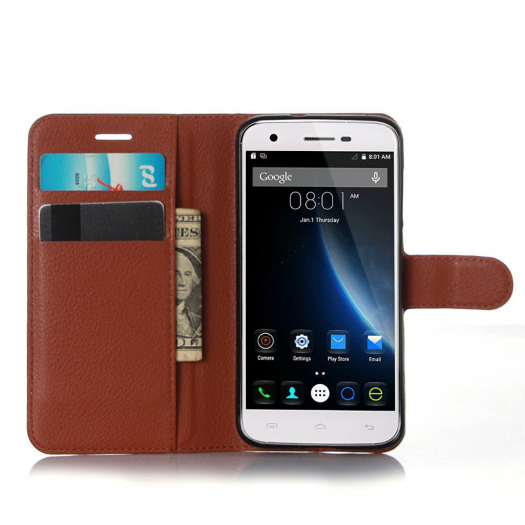 Чехол с визитницей для DOOGEE F3 / F3 Pro (коричневый)