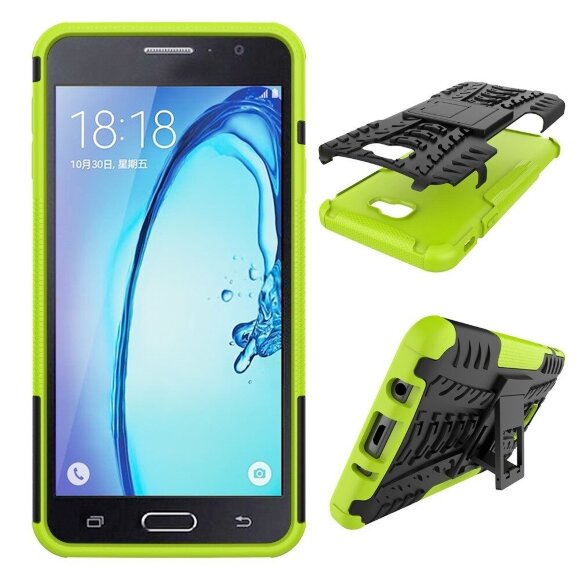 Чехол Hybrid Armor для Samsung Galaxy J7 Prime SM-G610F/DS (черный + зеленый) (On7 2016 SM-G6100)