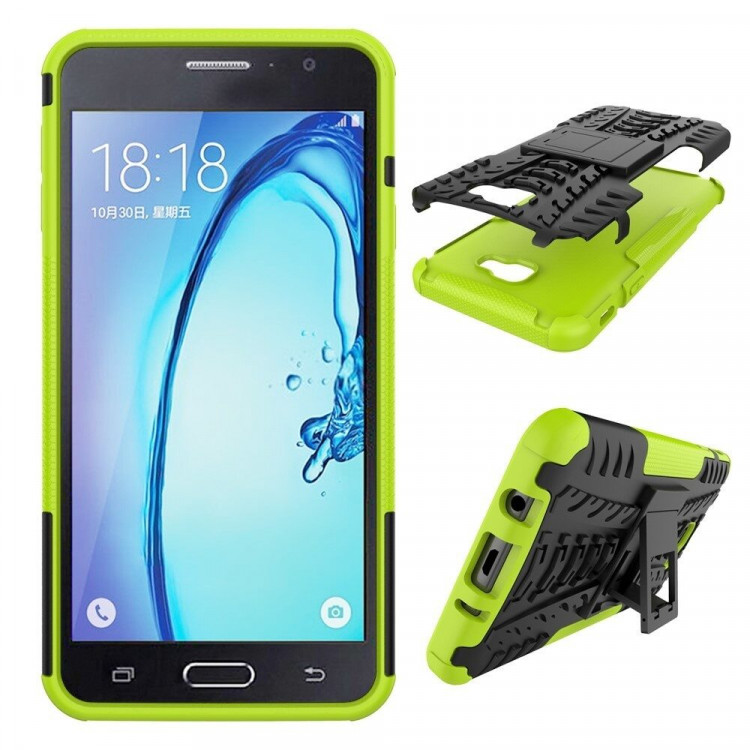 Чехол Hybrid Armor для Samsung Galaxy J7 Prime SM-G610F/DS (черный + зеленый) (On7 2016 SM-G6100)