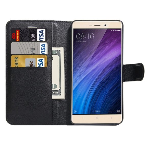 Чехол с визитницей для Xiaomi Redmi 4 / 4 Pro / 4 Prime (черный)