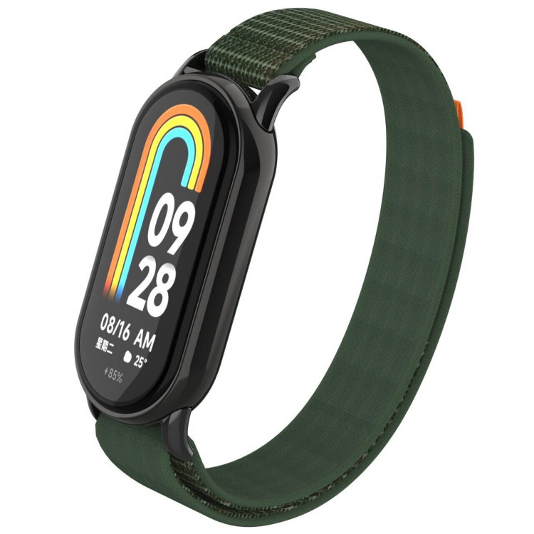 Ремешок с нейлоновой петлей для Xiaomi Mi Smart Band 8, Xiaomi Mi Band 8 (армейский зеленый)