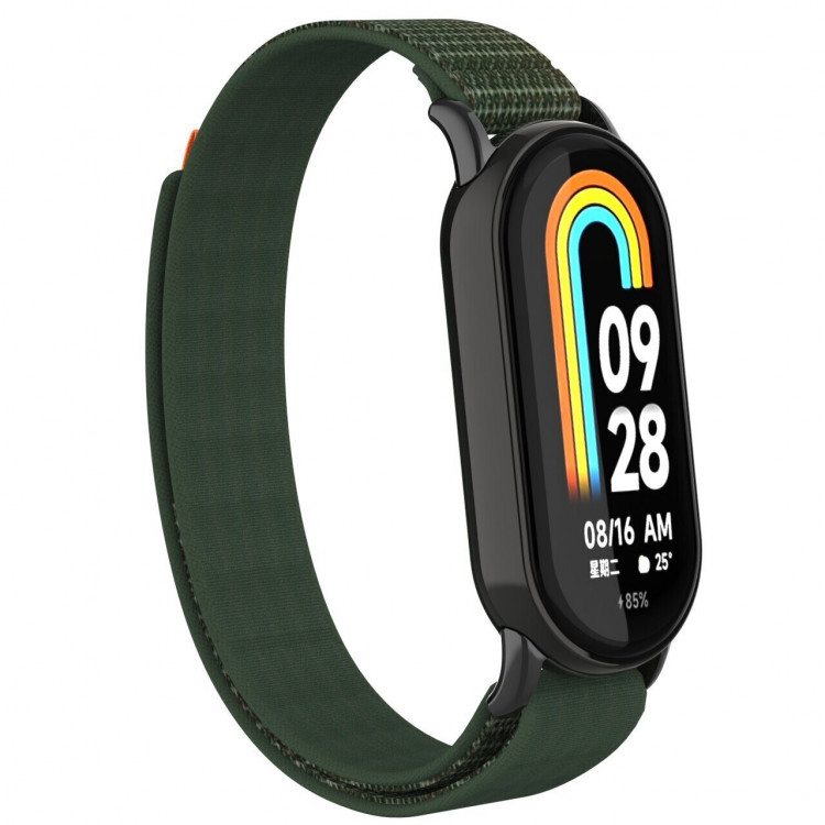 Ремешок с нейлоновой петлей для Xiaomi Mi Smart Band 8, Xiaomi Mi Band 8 (армейский зеленый)