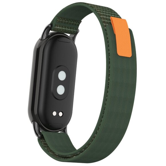 Ремешок с нейлоновой петлей для Xiaomi Mi Smart Band 8, Xiaomi Mi Band 8 (армейский зеленый) Ремешок с нейлоновой петлей для Xiaomi Mi Smart Band 8, Xiaomi Mi Band 8 (армейский зеленый)
