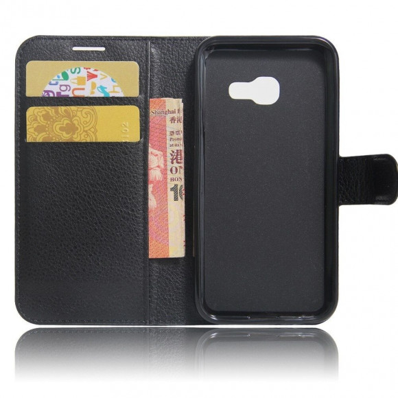 Чехол с визитницей для Samsung Galaxy A3 (2017) SM-A320F (черный) Чехол с визитницей для Samsung Galaxy A3 (2017) SM-A320F (черный)