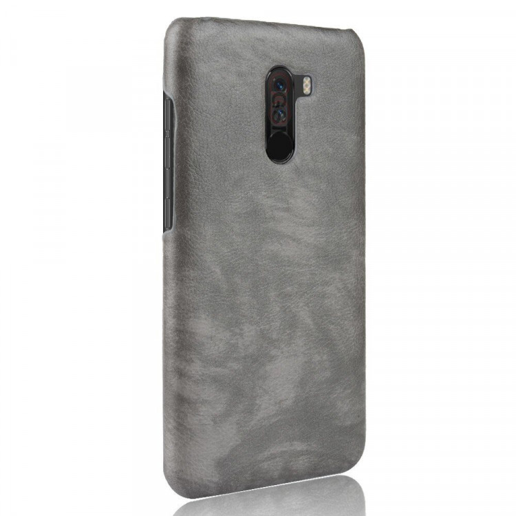 Чехол Litchi Texture для Xiaomi Pocophone F1 / Poco F1 (серый)