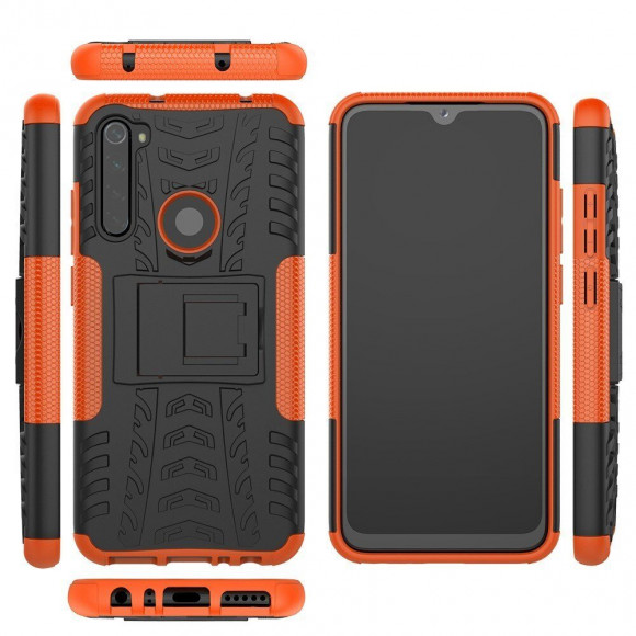 Чехол Hybrid Armor для Xiaomi Redmi Note 8 (черный + оранжевый) Чехол Hybrid Armor для Xiaomi Redmi Note 8 (черный + оранжевый)