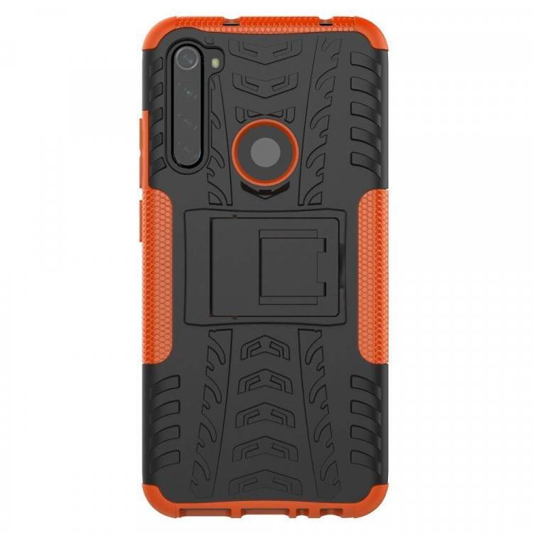 Чехол Hybrid Armor для Xiaomi Redmi Note 8 (черный + оранжевый)