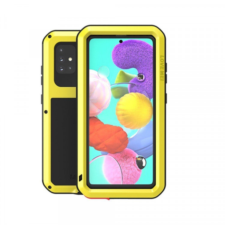 Гибридный чехол LOVE MEI для Samsung Galaxy A51 (желтый)
