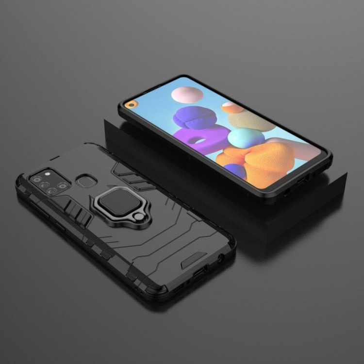 Чехол Armor Ring Holder для Samsung Galaxy A21s (черный)