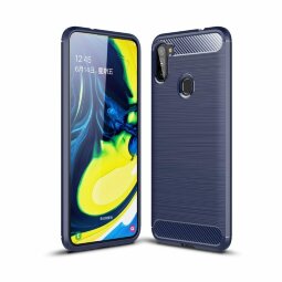 Чехол-накладка Carbon Fibre для Samsung Galaxy A11 / Galaxy M11 (темно-синий)