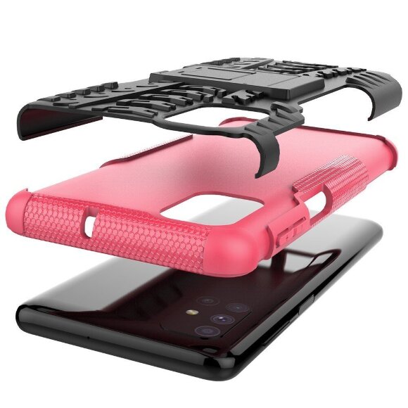 Чехол Hybrid Armor для Samsung Galaxy M51 (черный + розовый)