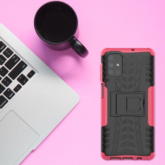 Чехол Hybrid Armor для Samsung Galaxy M51 (черный + розовый)