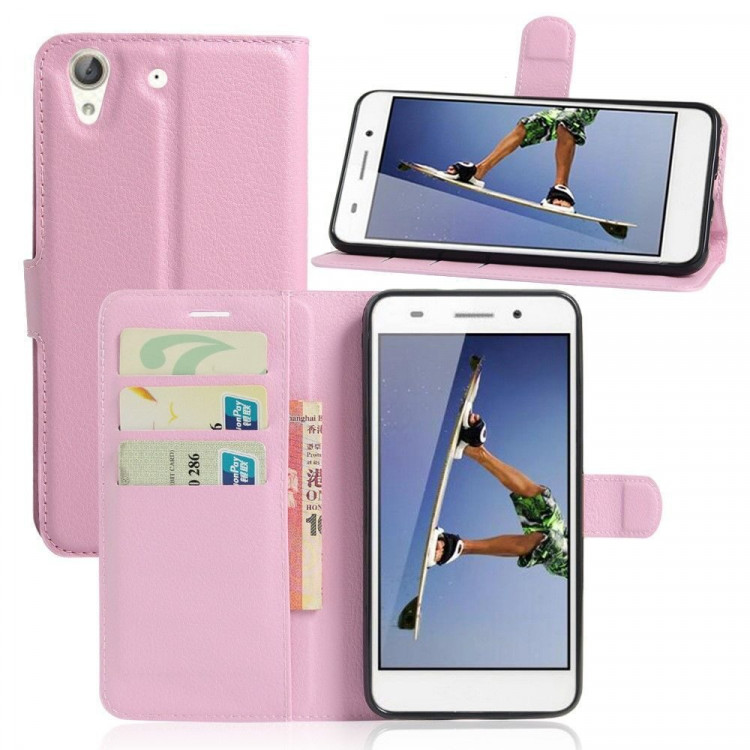 Чехол с визитницей для Huawei Y6 II (розовый)