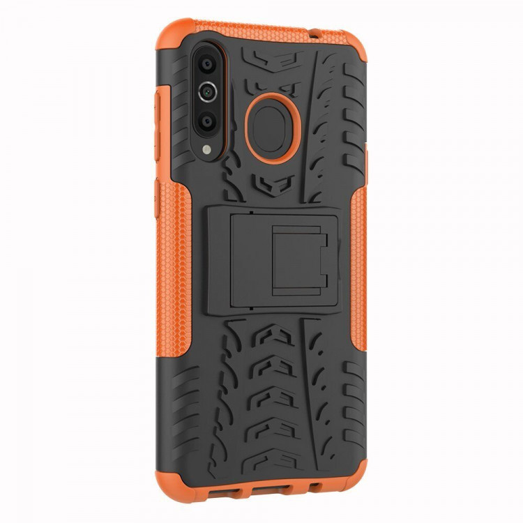 Чехол Hybrid Armor для Samsung Galaxy A8s (черный + оранжевый)