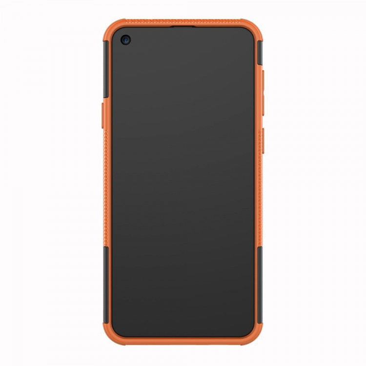 Чехол Hybrid Armor для Samsung Galaxy A8s (черный + оранжевый)