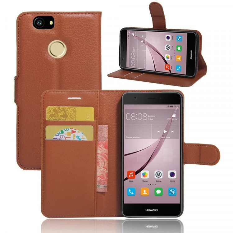 Чехол с визитницей для Huawei Nova (коричневый)