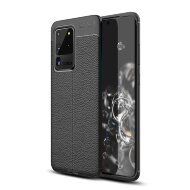 Чехол-накладка Litchi Grain для Samsung Galaxy S20 Ultra (черный)