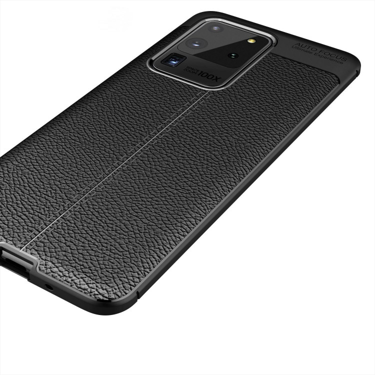 Чехол-накладка Litchi Grain для Samsung Galaxy S20 Ultra (черный)