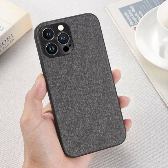 Чехол с тканевой текстурой для iPhone 13 Pro (черный) Чехол с тканевой текстурой для iPhone 13 Pro (черный)