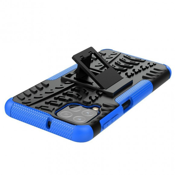 Чехол Hybrid Armor для Samsung Galaxy A22 (черный + голубой) Чехол Hybrid Armor для Samsung Galaxy A22 (черный + голубой)