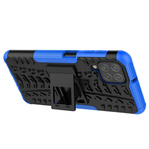 Чехол Hybrid Armor для Samsung Galaxy A22 (черный + голубой) Чехол Hybrid Armor для Samsung Galaxy A22 (черный + голубой)