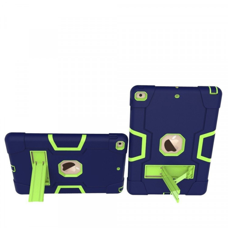 Гибридный TPU чехол для Apple iPad 10.2 (темно-синий + зеленый)
