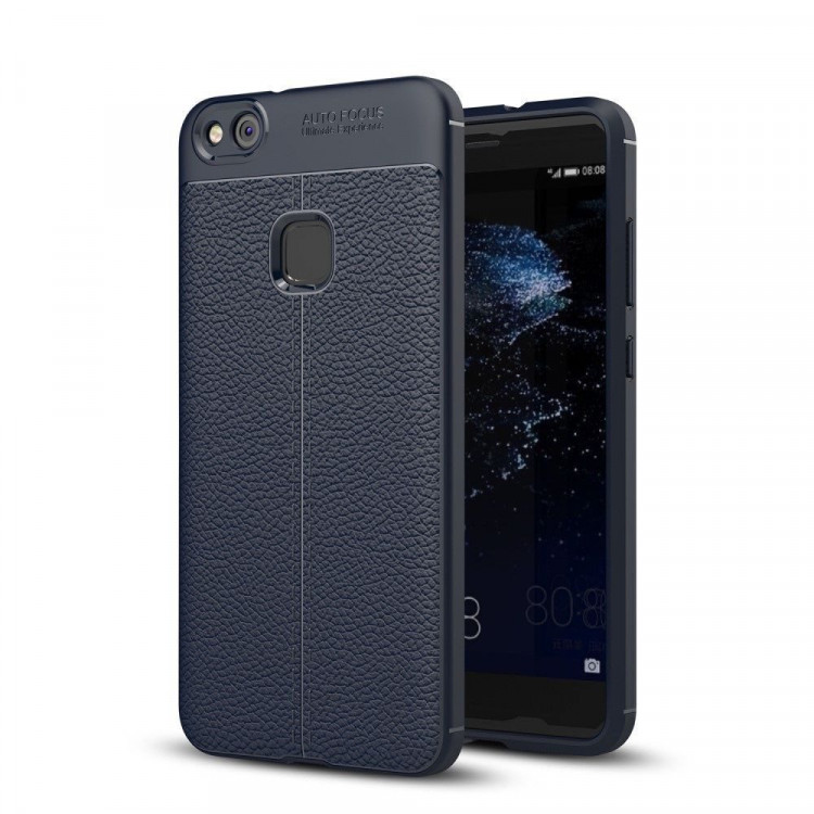 Чехол-накладка Litchi Grain для Huawei P10 Lite (темно-синий)