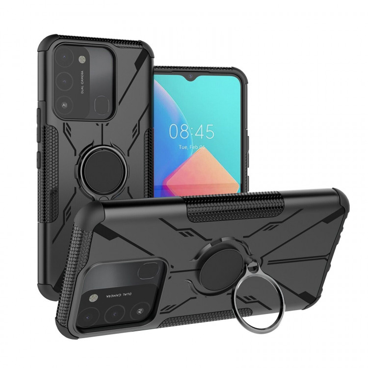 Чехол Armor Shockproof Ring Holder для Tecno Spark Go 2022 (черный)