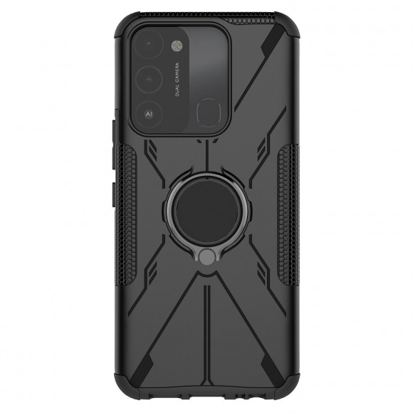 Чехол Armor Shockproof Ring Holder для Tecno Spark Go 2022 (черный)