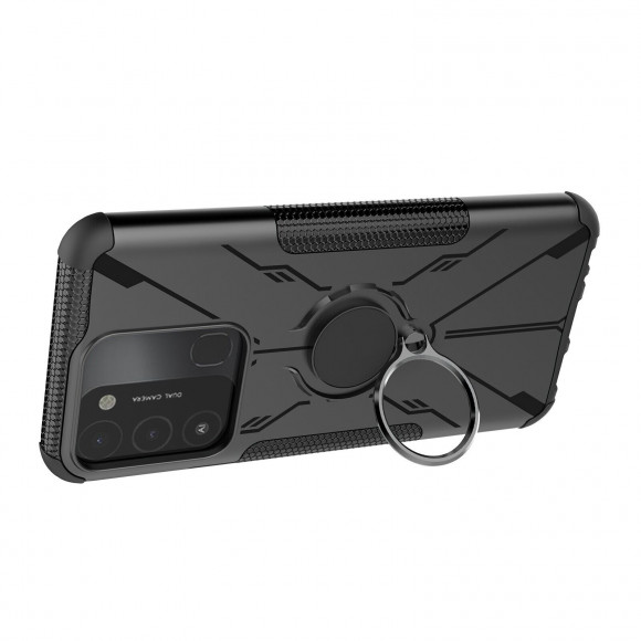 Чехол Armor Shockproof Ring Holder для Tecno Spark Go 2022 (черный)