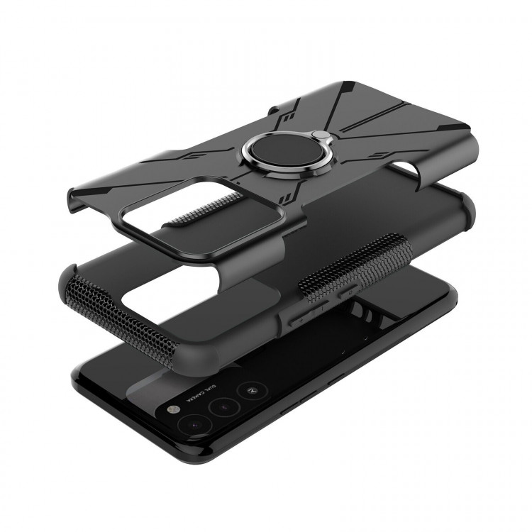 Чехол Armor Shockproof Ring Holder для Tecno Spark Go 2022 (черный)