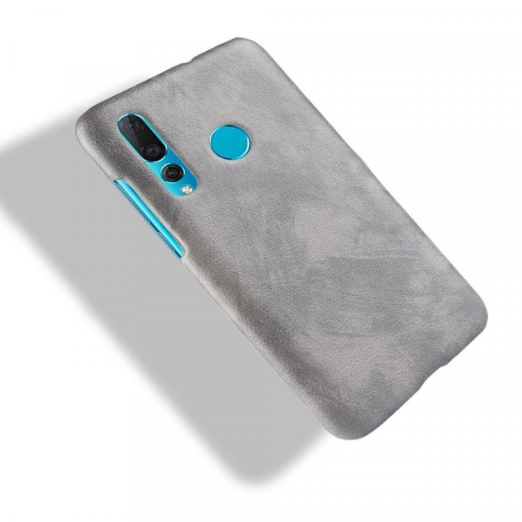 Кожаная накладка-чехол Litchi Texture для Huawei nova 4 (серый)