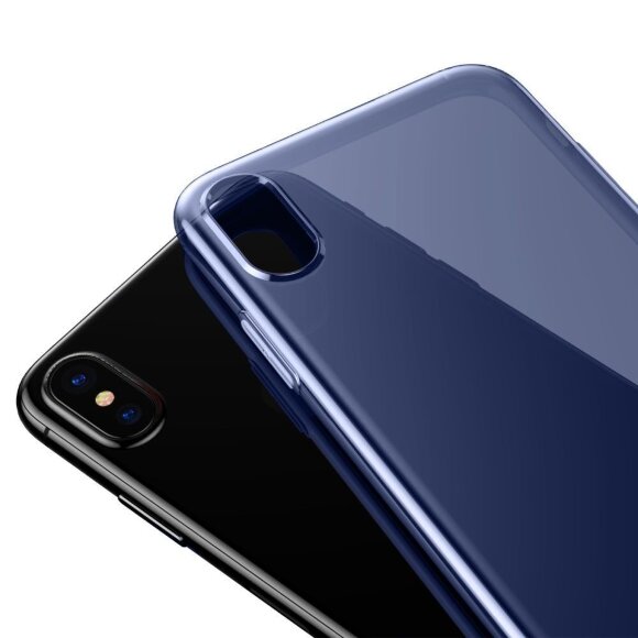 Чехол-накладка c заглушкой Baseus для iPhone X / ХS (голубой)