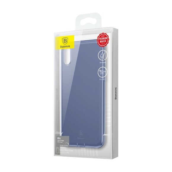 Чехол-накладка c заглушкой Baseus для iPhone X / ХS (голубой)