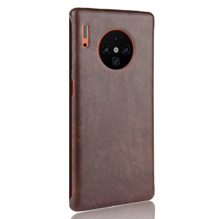 Кожаная накладка-чехол для Huawei Mate 30 Pro (коричневый)