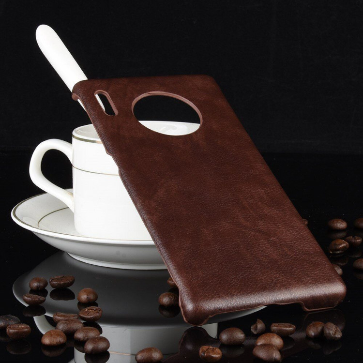 Кожаная накладка-чехол для Huawei Mate 30 Pro (коричневый)