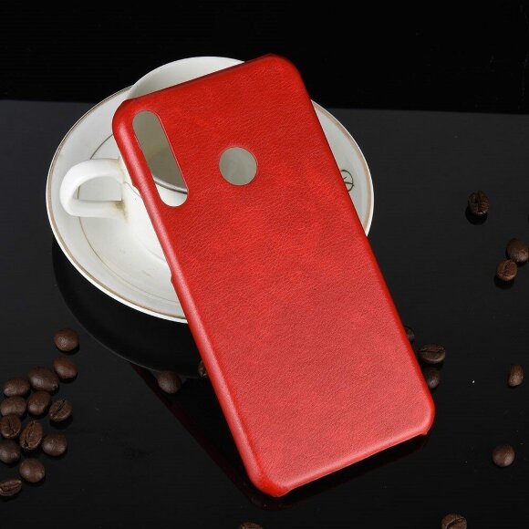 Кожаная накладка-чехол для Huawei P40 lite E / Honor 9C (красный)