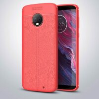 Чехол-накладка Litchi Grain для Motorola Moto G6 Plus (красный)