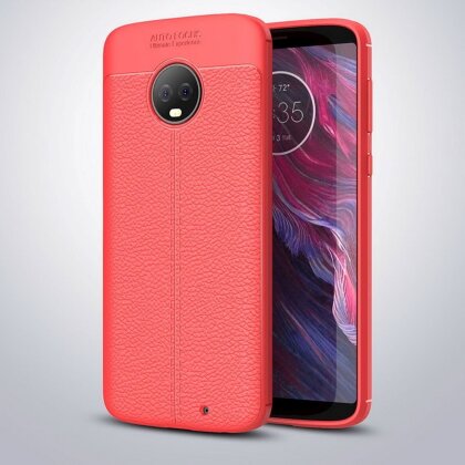 Чехол-накладка Litchi Grain для Motorola Moto G6 Plus (красный)