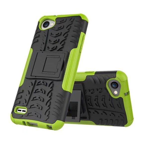 Чехол Hybrid Armor для LG Q6 / LG Q6a / LG Q6+ (черный + зеленый) Чехол Hybrid Armor для LG Q6 / LG Q6a / LG Q6+ (черный + зеленый)