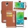 Чехол с визитницей для Lenovo Vibe C2 Power (коричневый)